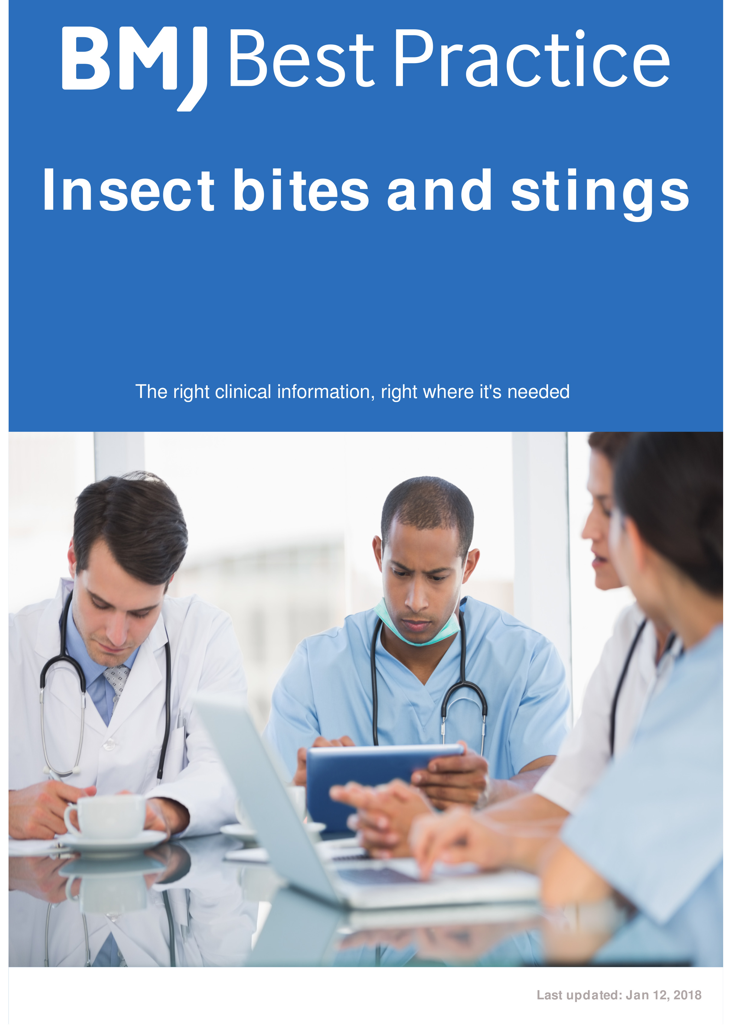 Insect Bites and stings " BMJ Best Practice" 