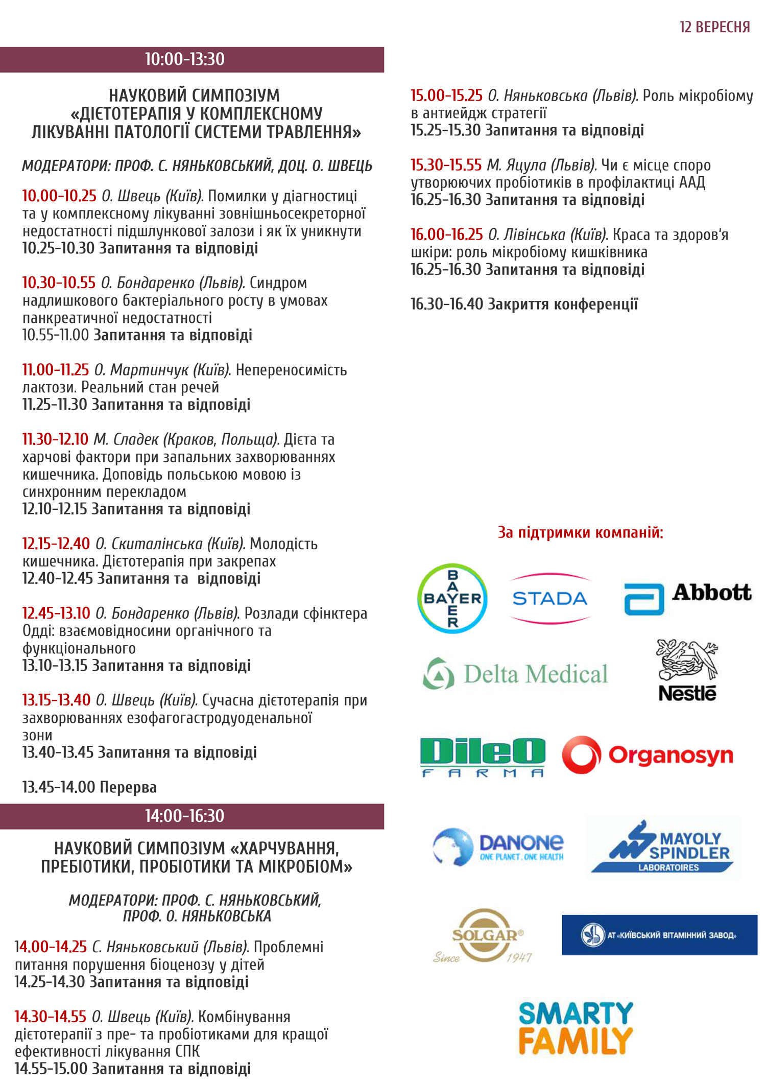 програма дні нутриціології та дієтології у львові 2020 - 2