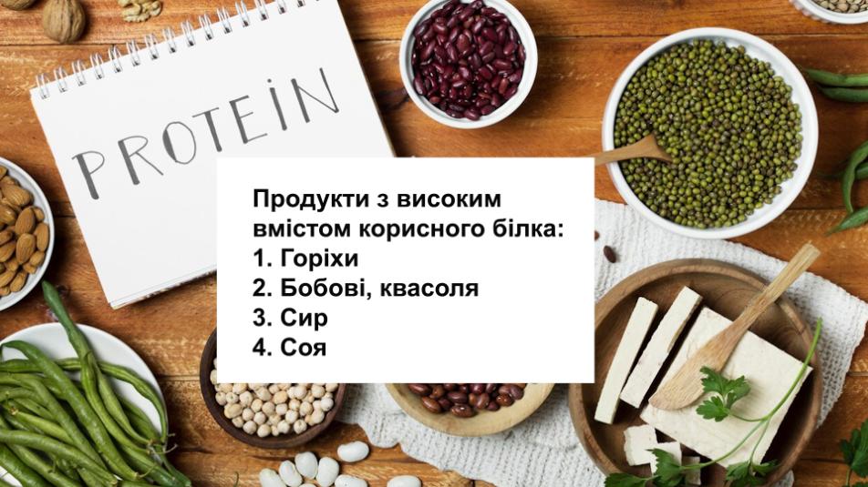 Продукти з високим вмістом корисного білка