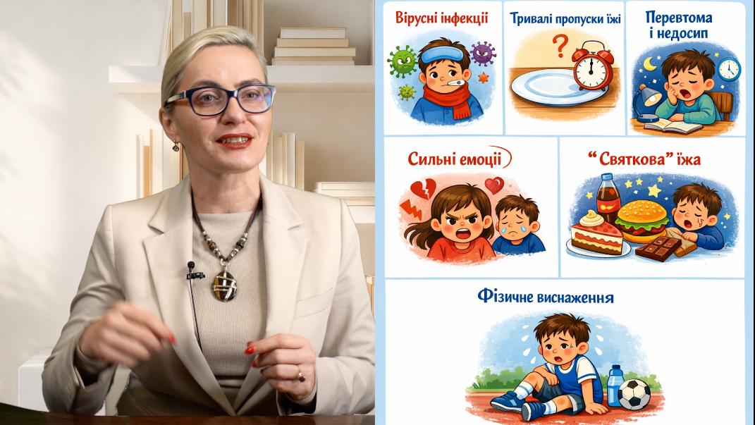 тригери ацетону у дітей інфекція голод стрес харчування - Ацетономічний синдром